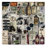 Scrapbooking vintage gotické samolepky - 50 kusů