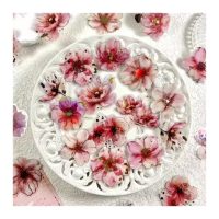 Scrapbooking květinové samolepky - Růžové, 20 kusů