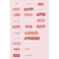 Scrapbooking textové samolepky - Odstíny červené, 50 kusů