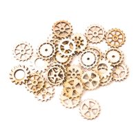 Scrapbooking dřevěná ozdoba - Ozubená kolečka, 50 kusů