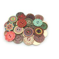 Scrapbooking dřevěné retro knoflíky - 30 kusů