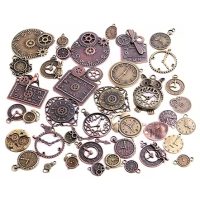 Scrapbooking kovové steampunk dekorace - Antique sada, 40 kusů