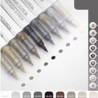 Scrapbooking akrylové brush peny - Gray brown series, 9 kusů