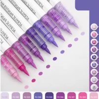 Scrapbooking akrylové brush peny - Purple series, 9 kusů