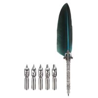 Scrapbooking sada psacího brka a náhradních hrotů - Tmavě zelené