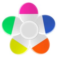 Scrapbooking zvýrazňovač a spinner - 5 v 1, syté barvy