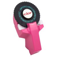 Scrapbooking štítková raznice s příslušenstvím - Růžová, dvě pásky