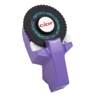 Scrapbooking štítková raznice s příslušenstvím - Fialová, dvě pásky