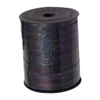 Scrapbooking tenká třpytivá stuha - Černá, 460 metrů