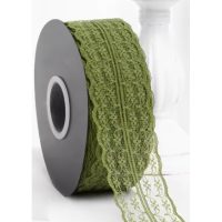 Scrapbooking široká krajka - Zelená, 45 metrů