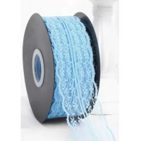 Scrapbooking široká krajka - Světle modrá, 45 metrů