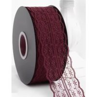 Scrapbooking široká krajka - Vínová, 45 metrů