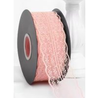 Scrapbooking široká krajka - Světle růžová, 45 metrů