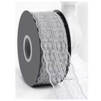 Scrapbooking široká krajka - Světle šedá, 45 metrů