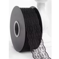 Scrapbooking široká krajka - Černá, 45 metrů