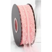 Scrapbooking krajka - Světle růžová, 45 metrů