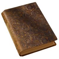 Scrapbooking deník s koženými deskami - Hnědý, vzorovaný