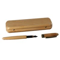Scrapbooking bambusové plnící pero s pouzdrem - Světle hnědé