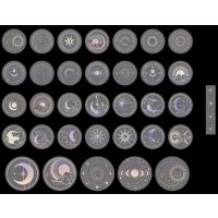 Scrapbooking samolepky - Stříbrné vesmírné, 70 kusů