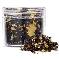 Scrapbooking dekorativní vločky z metalické fólie - Zlato hnědá, JB04