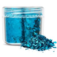 Scrapbooking dekorativní vločky z metalické fólie - Tyrkysová, JB06