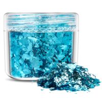 Scrapbooking dekorativní vločky z metalické fólie - Světle modrá, JB10