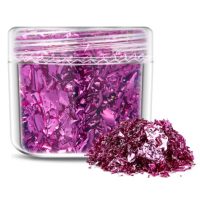 Scrapbooking dekorativní vločky z metalické fólie - Fialovo růžová, JB17