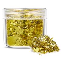 Scrapbooking dekorativní vločky z metalické fólie - Žlutá, JB24