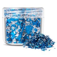 Scrapbooking dekorativní vločky z metalické fólie - Modro stříbrná, JB26