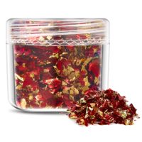 Scrapbooking dekorativní vločky z metalické fólie - Červeno zlatá, JB27