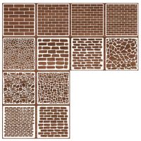 Scrapbooking sada šablon na kreslení - Mix textur, 12 kusů