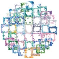 Scrapbooking samolepky - Krystalové rámečky s motýlky, 110 kusů