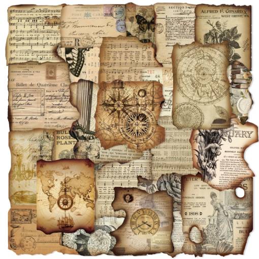 Foto - Scrapbooking samolepky s opáleným efektem - Námořnické, 50 kusů