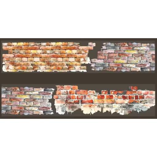 Foto - Scrapbooking plastové Washi pásky s motivem kamenné zdi - Barevná, 2 metry