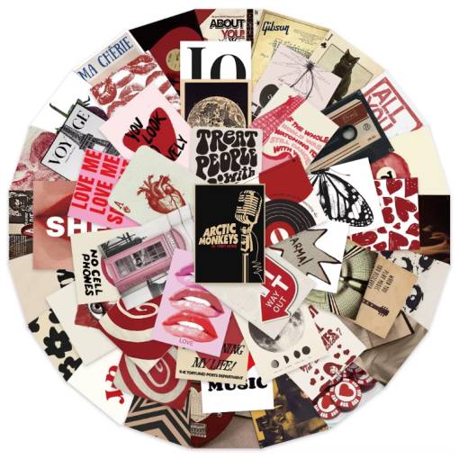 Foto - Scrapbooking retro samolepky - Girls Stickers, 50 kusů