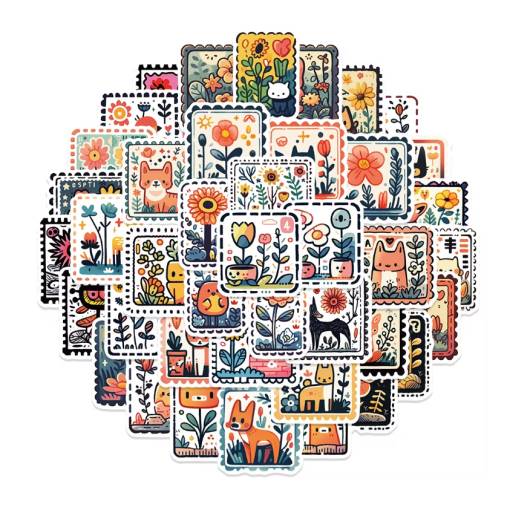 Foto - Scrapbooking retro zvířecí samolepky - 50 kusů