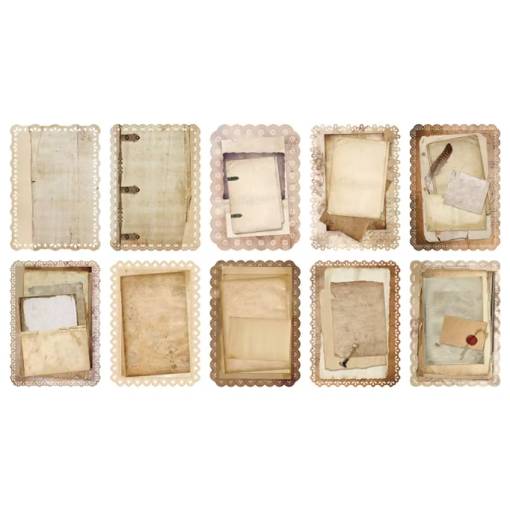 Foto - Scrapbooking velké krajkové dekorativní papíry - 10 kusů, vzor C