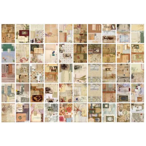 Foto - Scrapbooking blok dekorativních papírů se vzory - 100 listů, vzor E