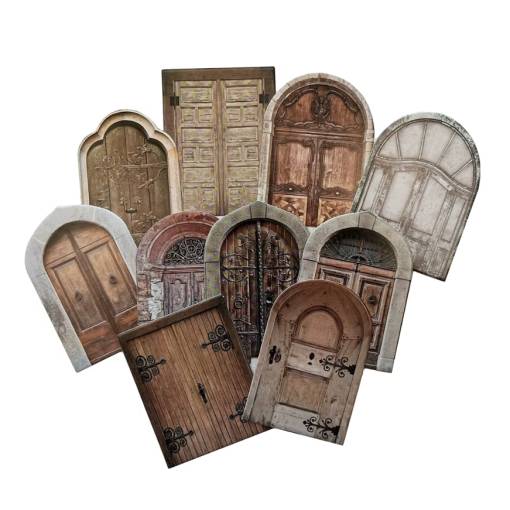 Foto - Scrapbooking dekorativní papírová lepenka - Vintage Arched dveře, 10 kusů