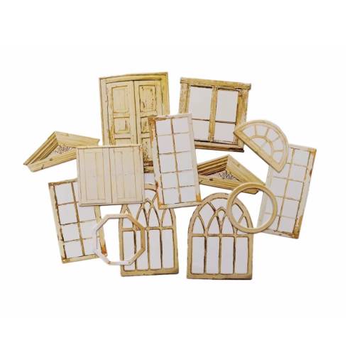Foto - Scrapbooking dekorativní papírová lepenka - Vintage plain color windows, 10 kusů