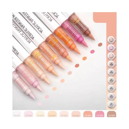 Foto - Scrapbooking akrylové brush peny - Flesh tone series, 9 kusů