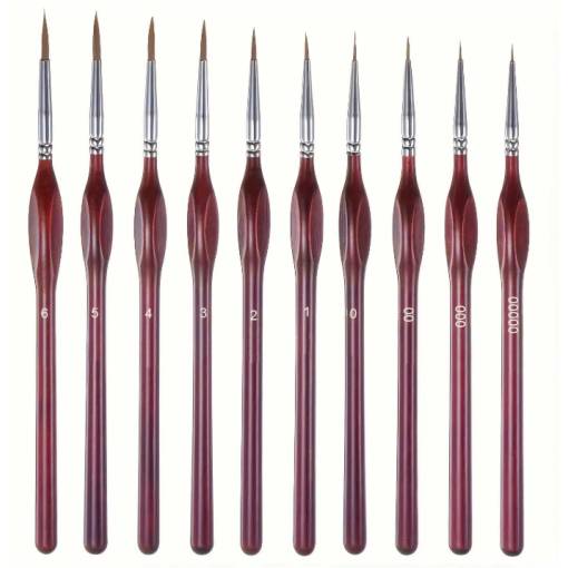 Foto - Scrapbooking miniaturní štětce pro jemné detaily - 10 kusů