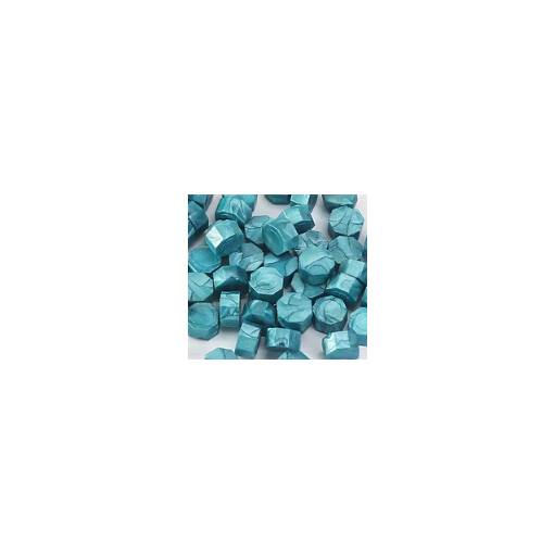 Foto - Scrapbooking korálkový pečetní vosk - Perleťově tyrkysový B4, 100 kusů