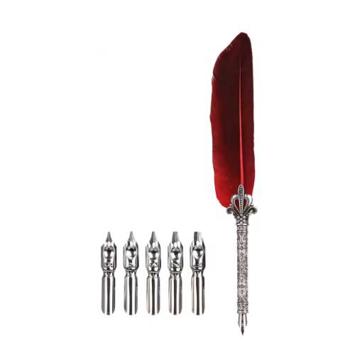 Foto - Scrapbooking sada psacího brka a náhradních hrotů - Červené