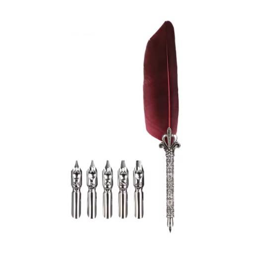 Foto - Scrapbooking sada psacího brka a náhradních hrotů - Vínově červené