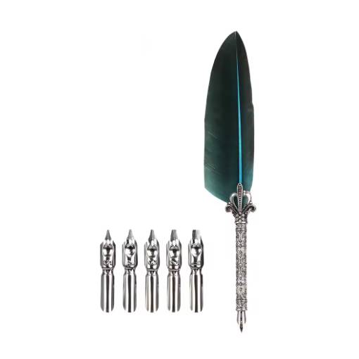 Foto - Scrapbooking sada psacího brka a náhradních hrotů - Tmavě zelené