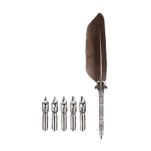 Foto - Scrapbooking sada psacího brka a náhradních hrotů - Tmavě šedé