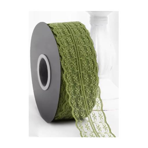 Foto - Scrapbooking široká krajka - Zelená, 45 metrů