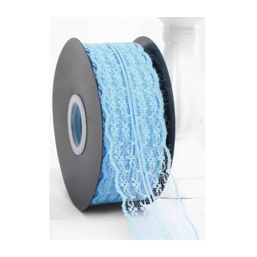 Foto - Scrapbooking široká krajka - Světle modrá, 45 metrů