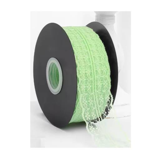 Foto - Scrapbooking široká krajka - Světle zelená, 45 metrů